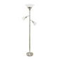 All The Rages Elegant Designs Scalloped Glass Shades With Brushed Nickel Finish 3-Light Floor Lamp