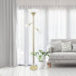 All The Rages Elegant Designs Scalloped Glass Shades With Gold Finish 3-Light Floor Lamp