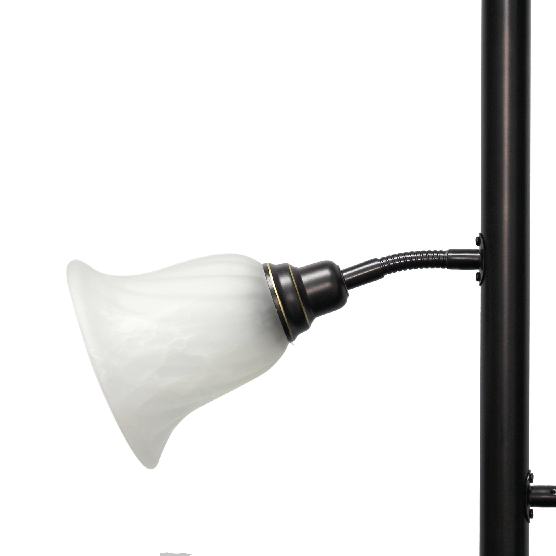 All The Rages Elegant Designs Scalloped Glass Shades With Restoration Bronze & White Finish 3-Light Floor Lamp