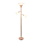 All The Rages Elegant Designs Scalloped Glass Shades With Rose Gold Finish 3-Light Floor Lamp