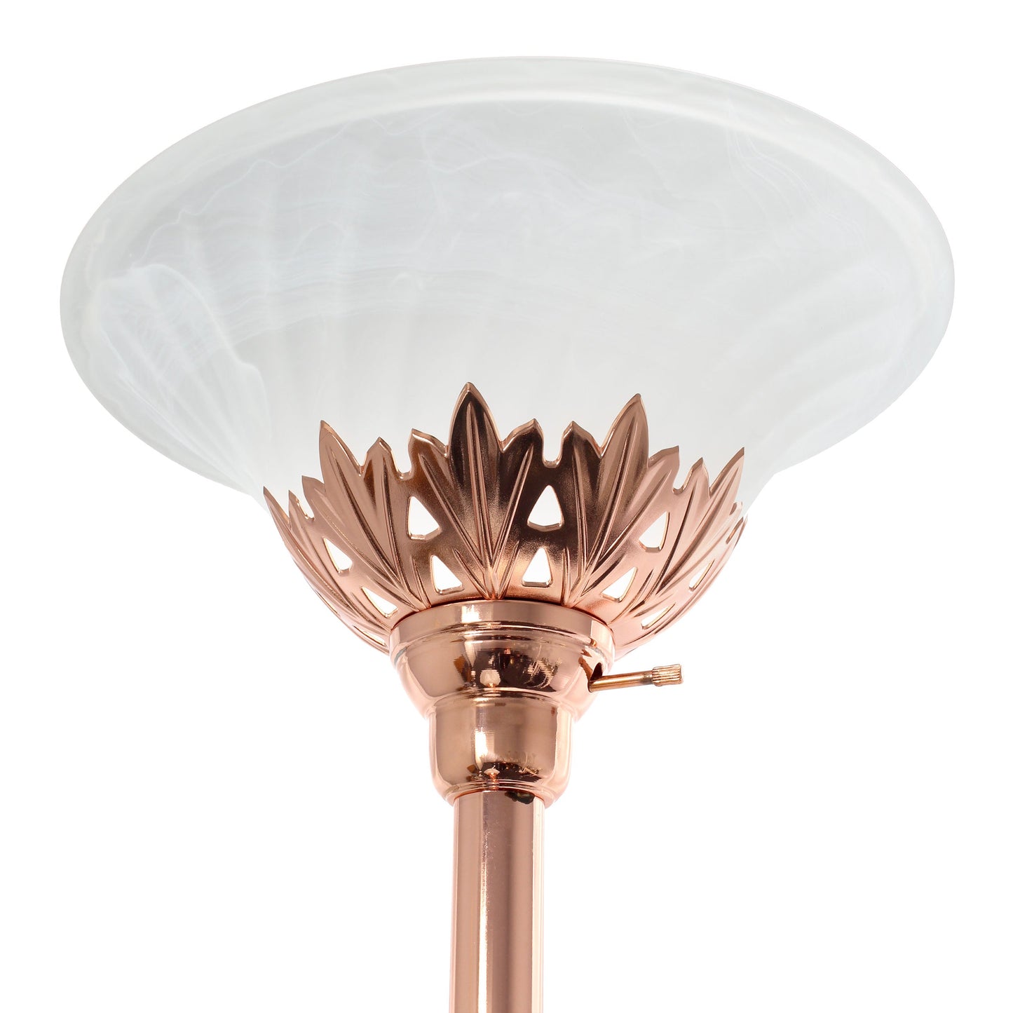 All The Rages Elegant Designs Scalloped Glass Shades With Rose Gold Finish 3-Light Floor Lamp