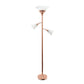 All The Rages Elegant Designs Scalloped Glass Shades With Rose Gold Finish 3-Light Floor Lamp