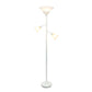 All The Rages Elegant Designs Scalloped Glass Shades With White Finish 3-Light Floor Lamp