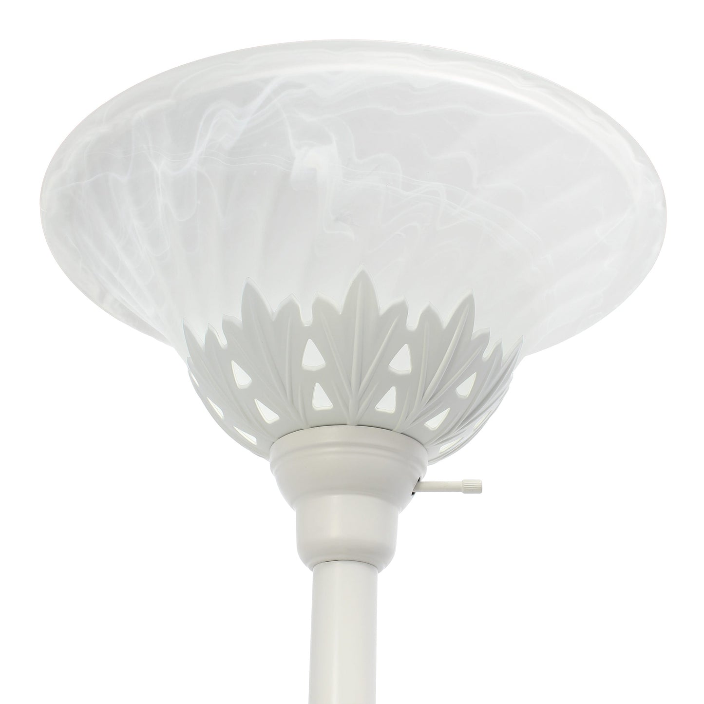 All The Rages Elegant Designs Scalloped Glass Shades With White Finish 3-Light Floor Lamp