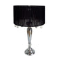 All The Rages Elegant Designs Trendy Romantic Sheer Shade Table Lamp With Hanging Crystals