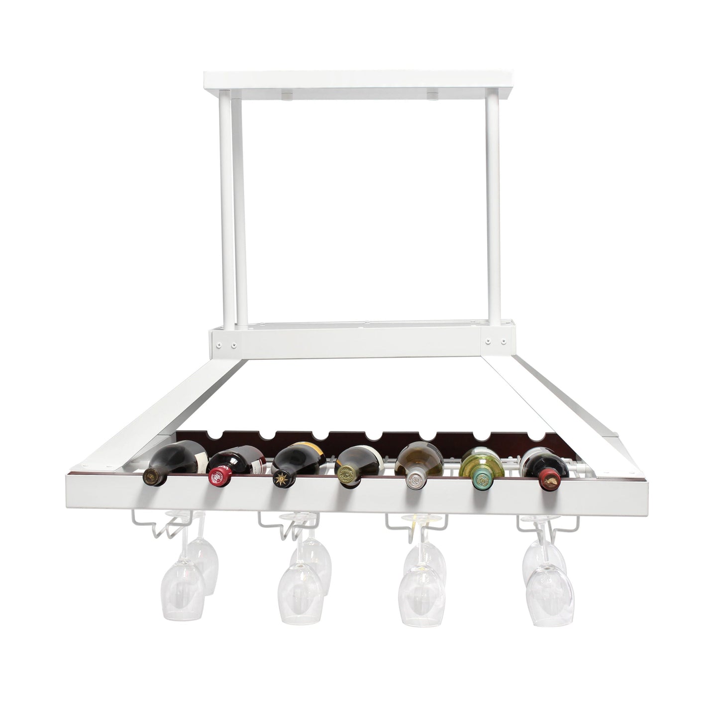 All The Rages Elegant Designs White 2-Light LED Overhead Wine Rack Downlight