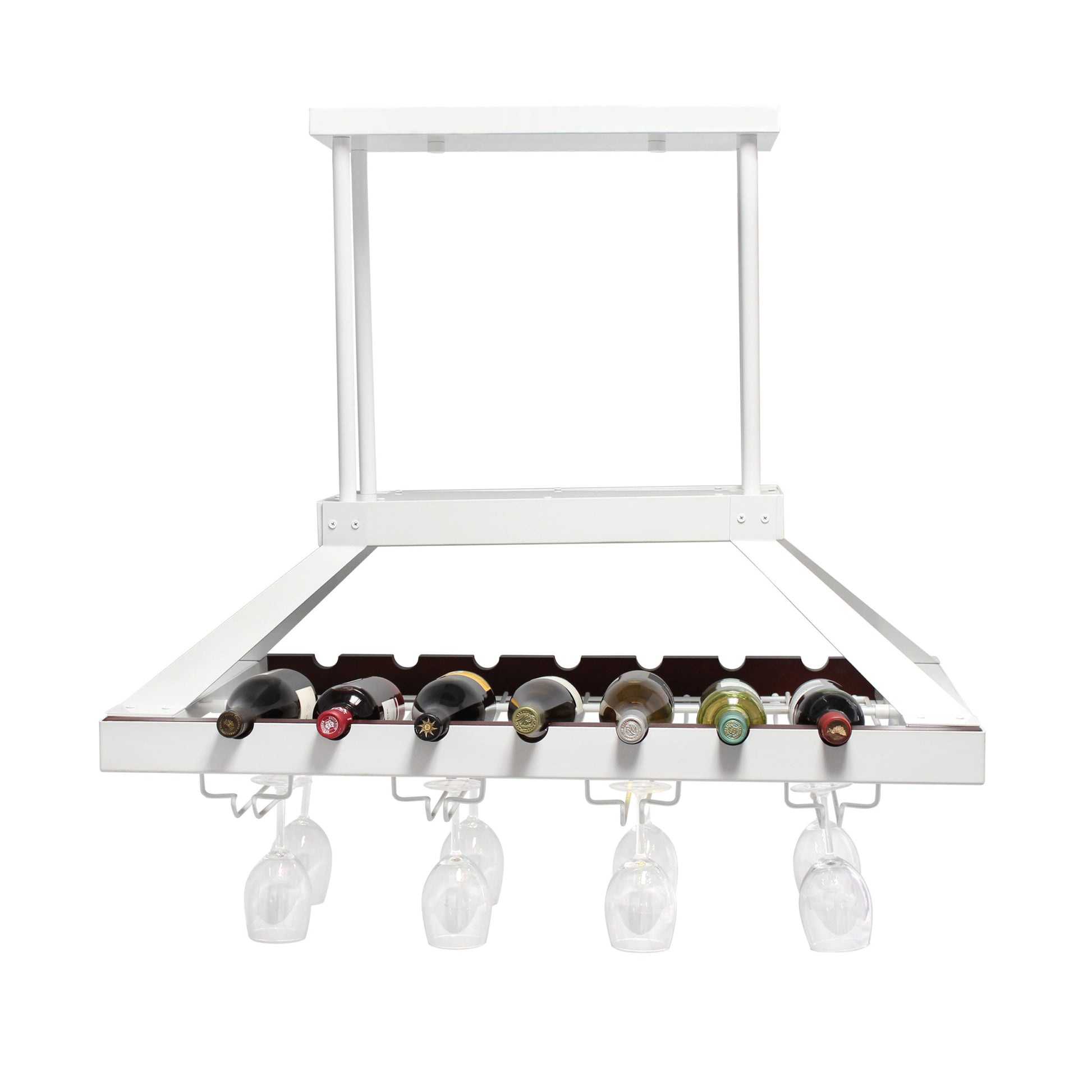All The Rages Elegant Designs White 2-Light LED Overhead Wine Rack Downlight