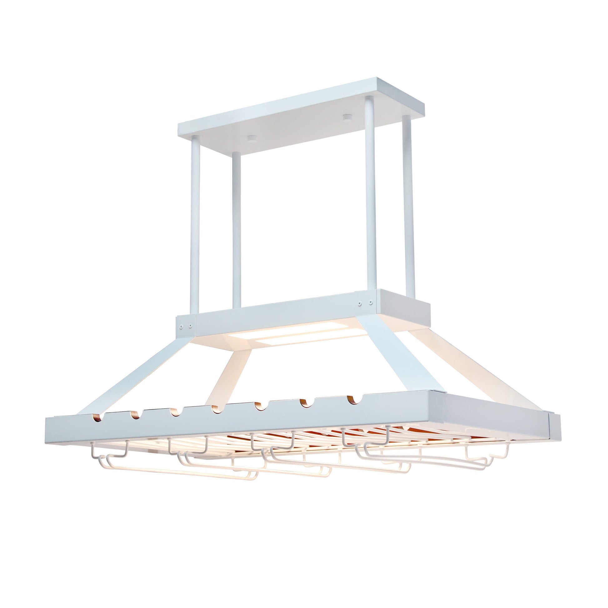 All The Rages Elegant Designs White 2-Light LED Overhead Wine Rack Downlight
