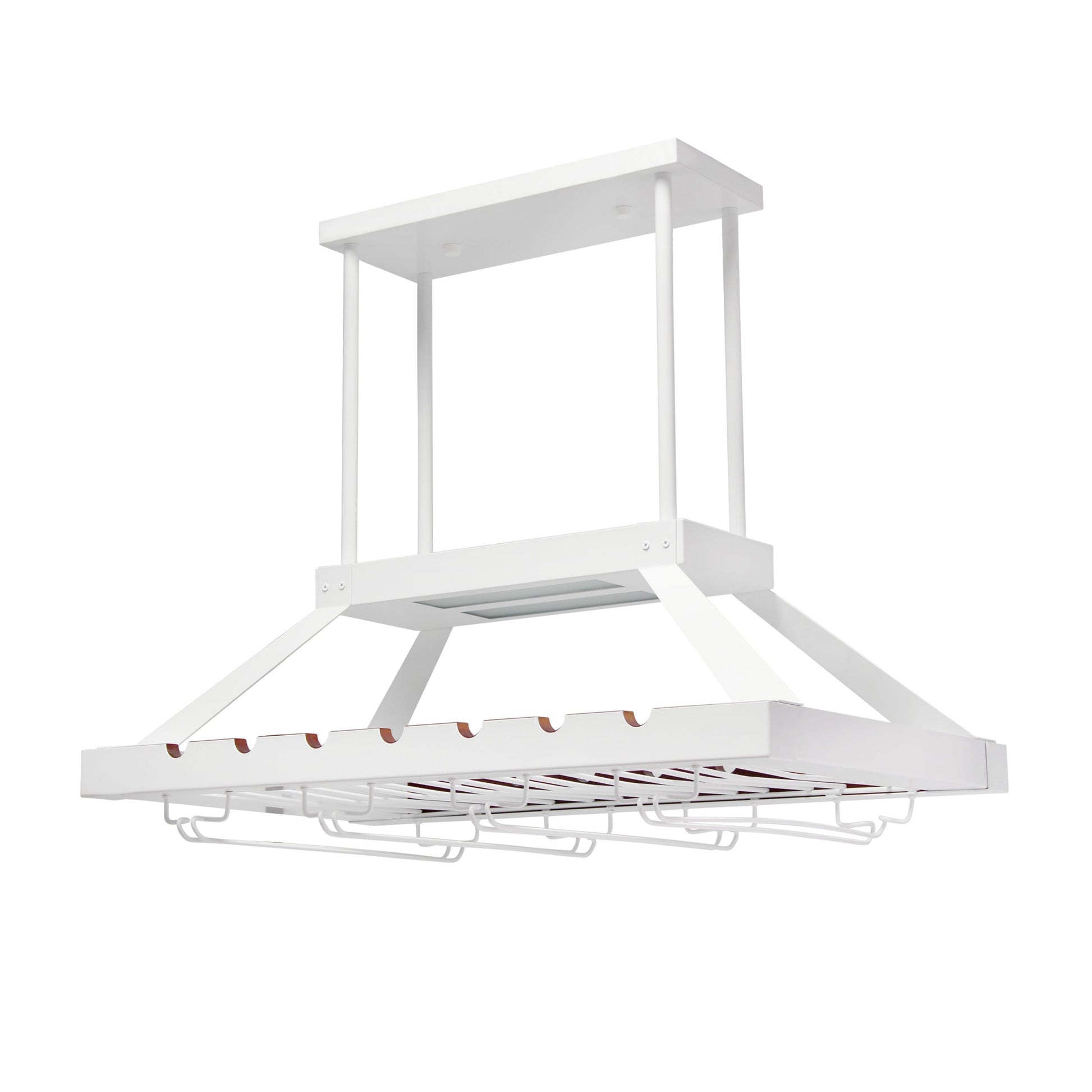 All The Rages Elegant Designs White 2-Light LED Overhead Wine Rack Downlight