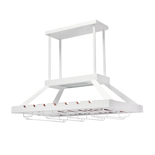 All The Rages Elegant Designs White 2-Light LED Overhead Wine Rack Downlight
