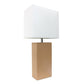 All The Rages Elegant Designs White Fabric Shade And Beige Finish Modern Leather Table Lamp