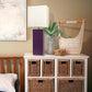 All The Rages Elegant Designs White Fabric Shade And Eggplant Finish Modern Leather Table Lamp