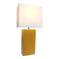 All The Rages Elegant Designs White Fabric Shade And Tan Finish Modern Leather Table Lamp
