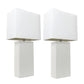 All The Rages Elegant Designs White Fabric Shades & White Finish 2-Piece Modern Leather Table Lamps