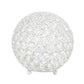 All The Rages Elegant Designs White Finish 8" Elipse Crystal Ball Sequin Table Lamp