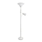 All The Rages Elegant Designs White Marble Glass Shades With White Finish 2-Light Mother-Daughter Floor Lamp