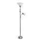 All The Rages Elegant Designs White Marble Glass With Brushed Nickel Finish 2-Light Mother-Daughter Floor Lamp