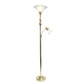 All The Rages Elegant Designs White Marble Glass With Gold Finish 2-Light Mother-Daughter Floor Lamp