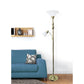 All The Rages Elegant Designs White Marble Glass With Gold Finish 2-Light Mother-Daughter Floor Lamp