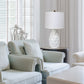 All The Rages Elegant Designs White Resin Table Lamp With White Fabric Shade