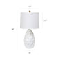 All The Rages Elegant Designs White Resin Table Lamp With White Fabric Shade