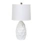 All The Rages Elegant Designs White Resin Table Lamp With White Fabric Shade