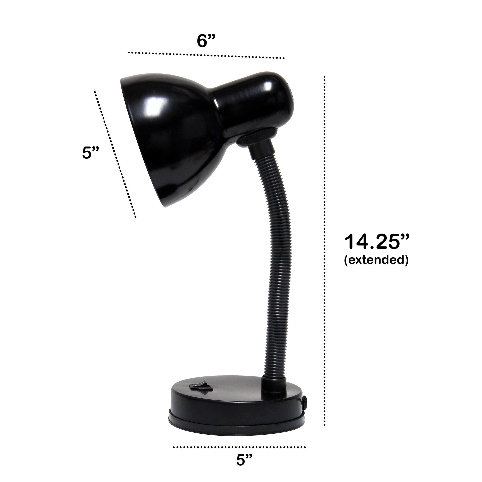 All The Rages Essentix 14" Black Flexible Gooseneck Metal Desk Task Lamp With Bowl Shaped Shade