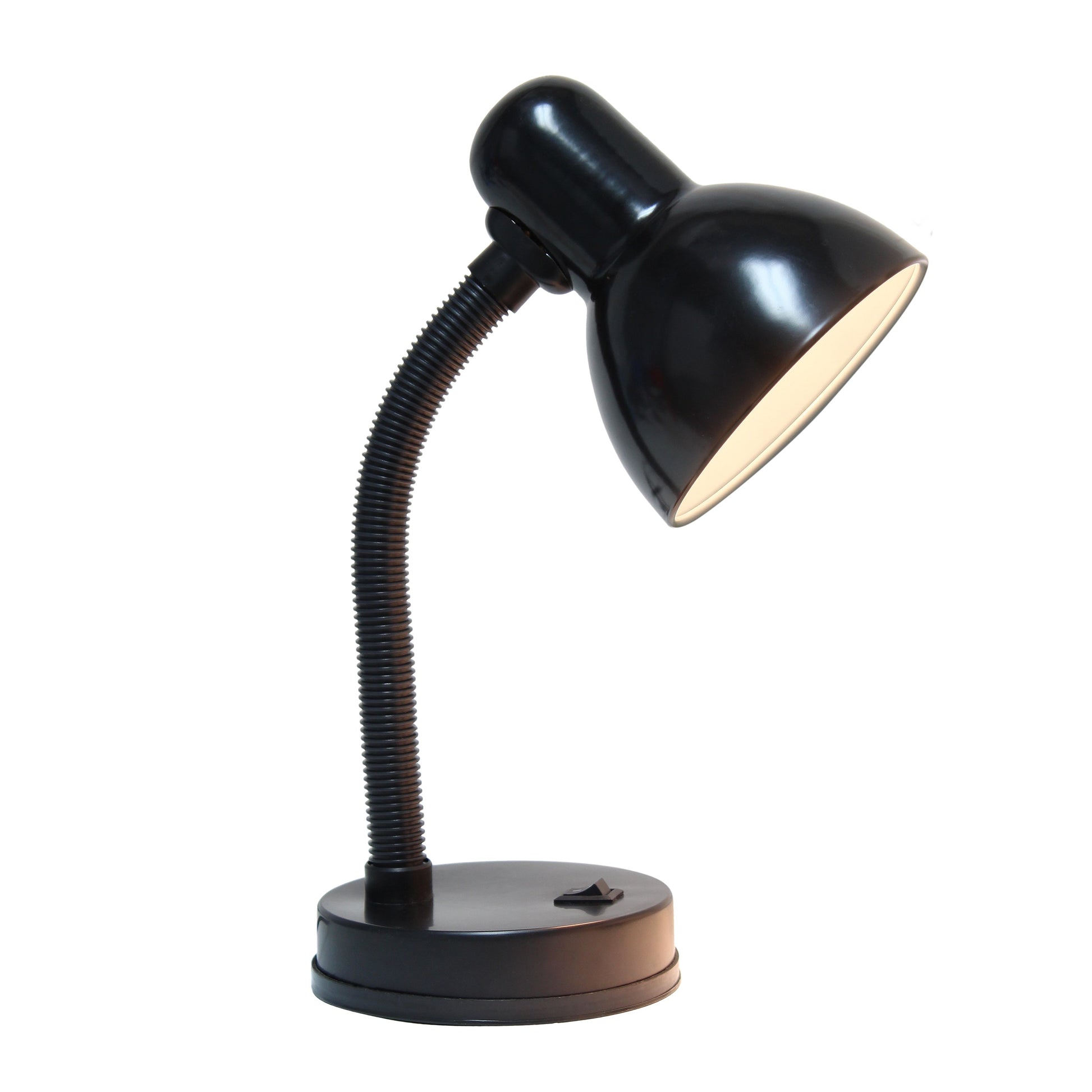 All The Rages Essentix 14" Black Flexible Gooseneck Metal Desk Task Lamp With Bowl Shaped Shade
