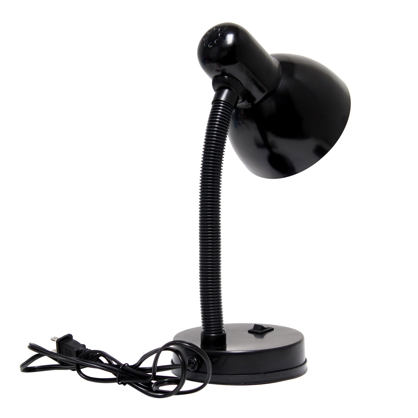 All The Rages Essentix 14" Black Flexible Gooseneck Metal Desk Task Lamp With Bowl Shaped Shade