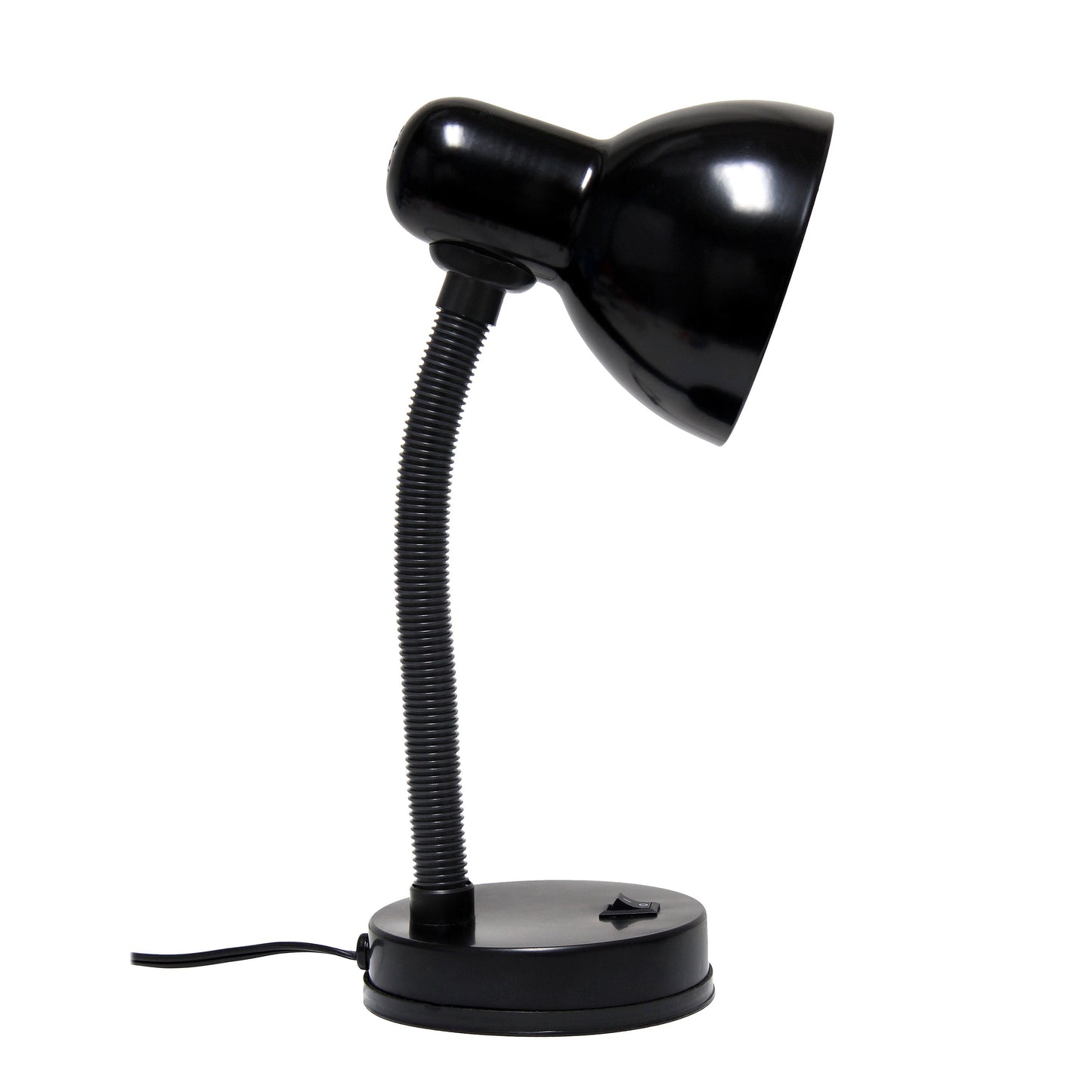 All The Rages Essentix 14" Black Flexible Gooseneck Metal Desk Task Lamp With Bowl Shaped Shade