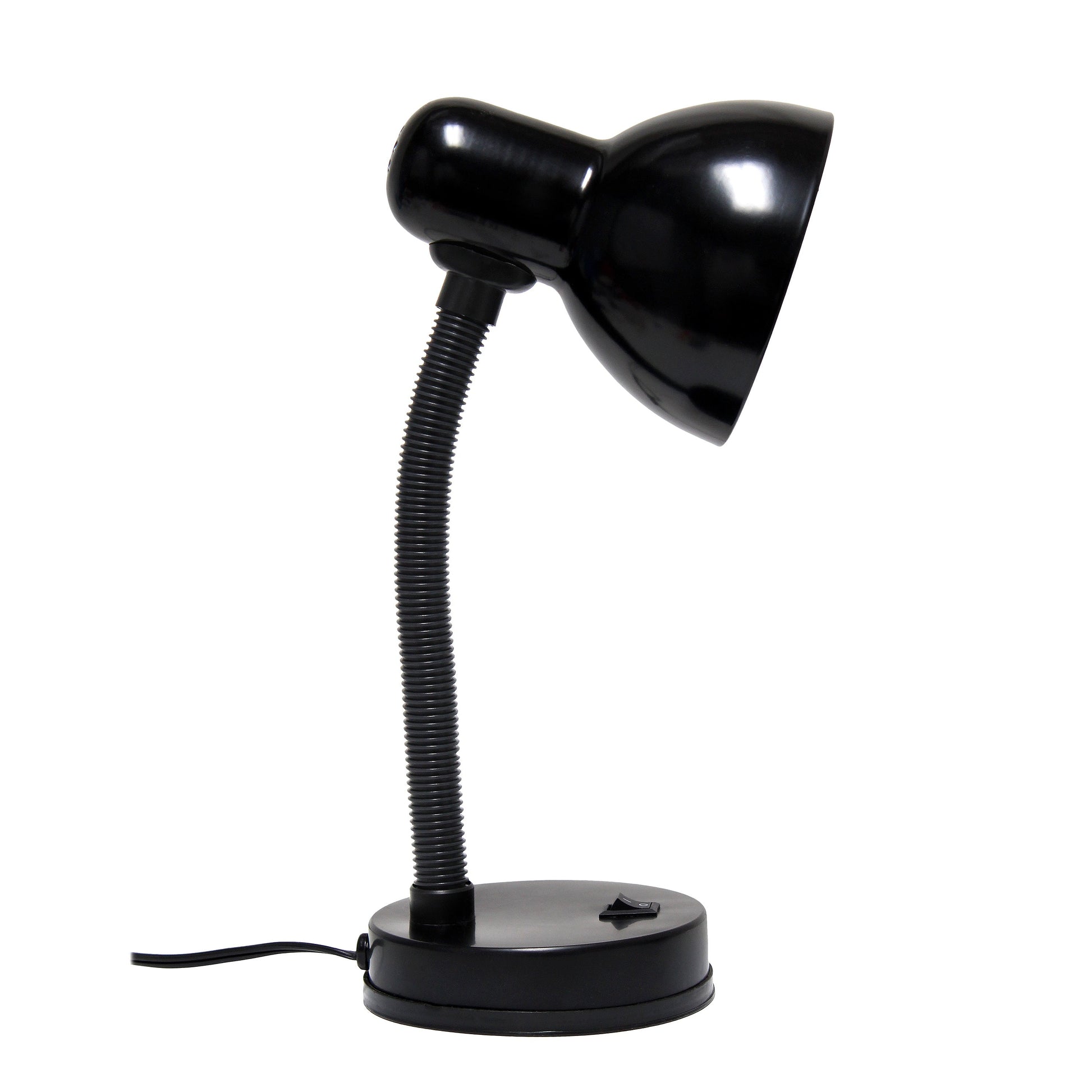 All The Rages Essentix 14" Black Flexible Gooseneck Metal Desk Task Lamp With Bowl Shaped Shade