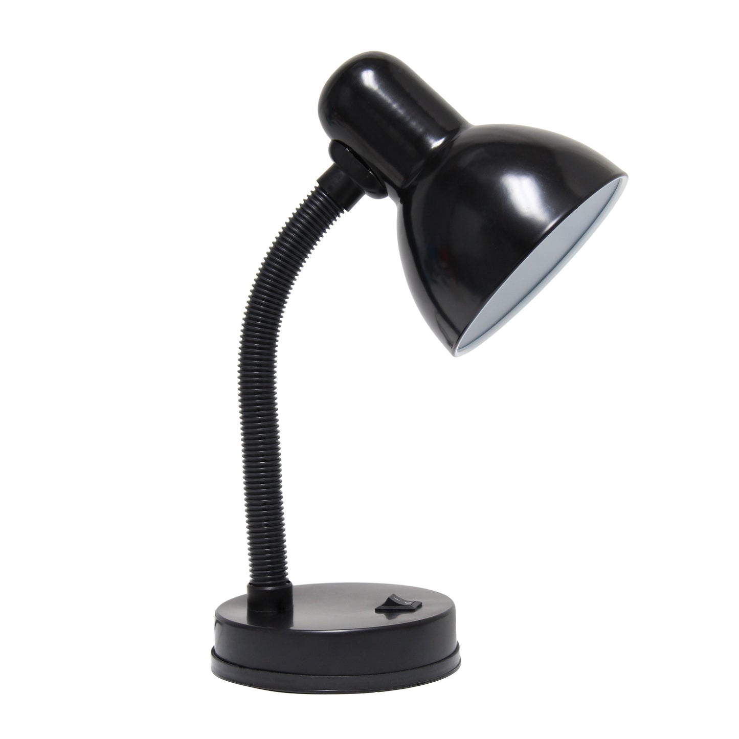 All The Rages Essentix 14" Black Flexible Gooseneck Metal Desk Task Lamp With Bowl Shaped Shade