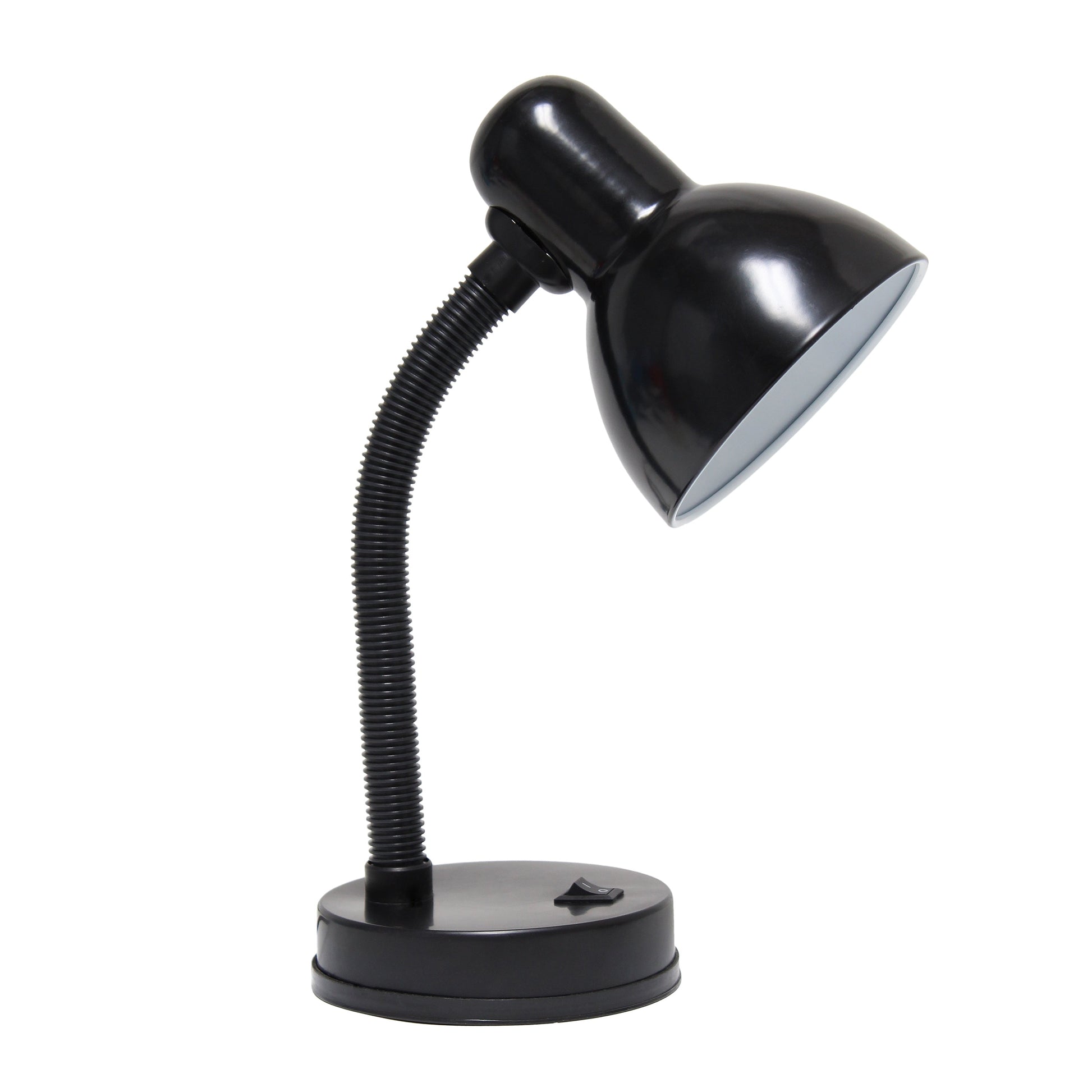 All The Rages Essentix 14" Black Flexible Gooseneck Metal Desk Task Lamp With Bowl Shaped Shade