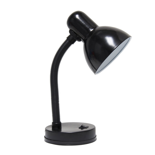 All The Rages Essentix 14" Black Flexible Gooseneck Metal Desk Task Lamp With Bowl Shaped Shade