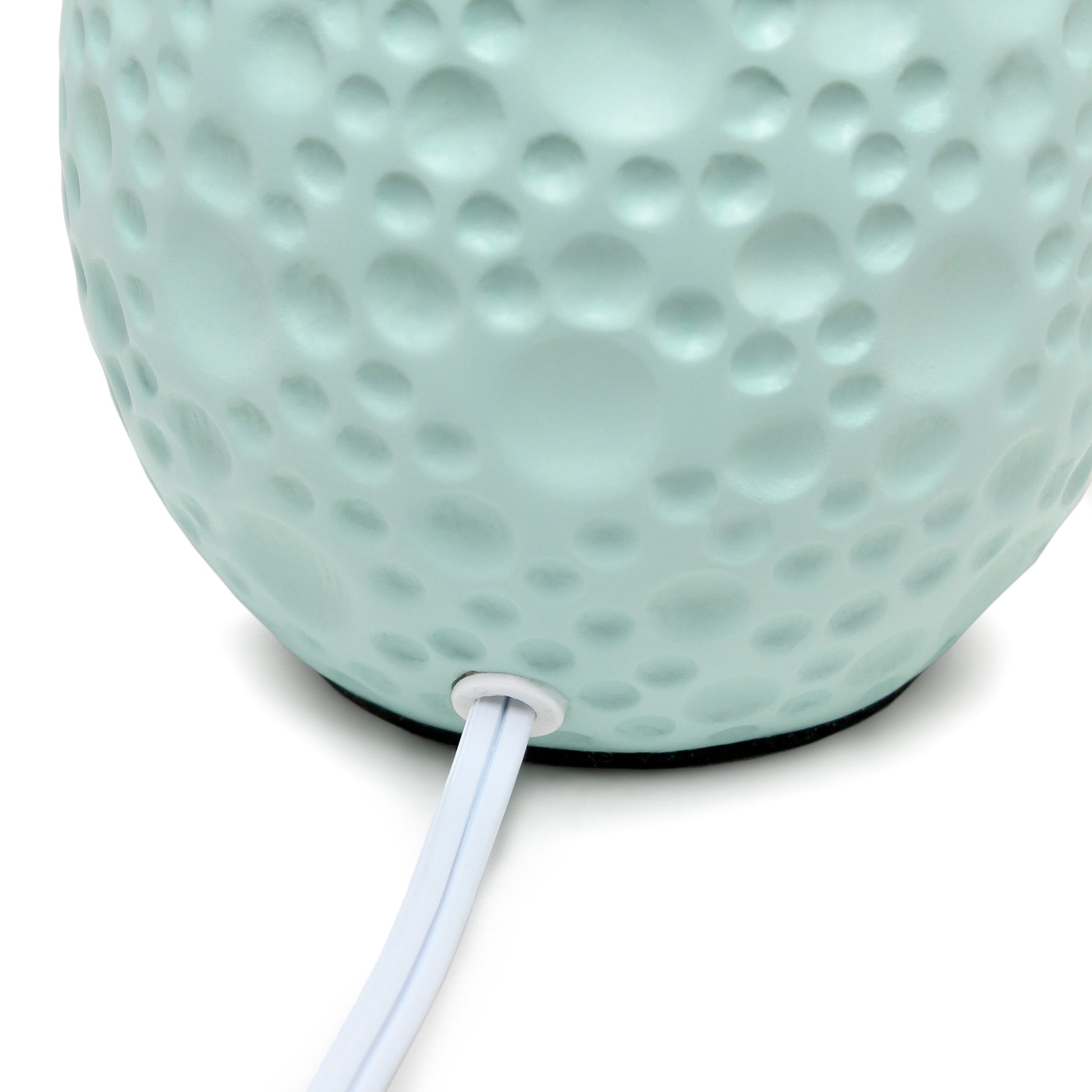 All The Rages Essentix 14" Blue Ceramic Textured Tear Drop Shaped Table Lamp With Tapered White Fabric Shade