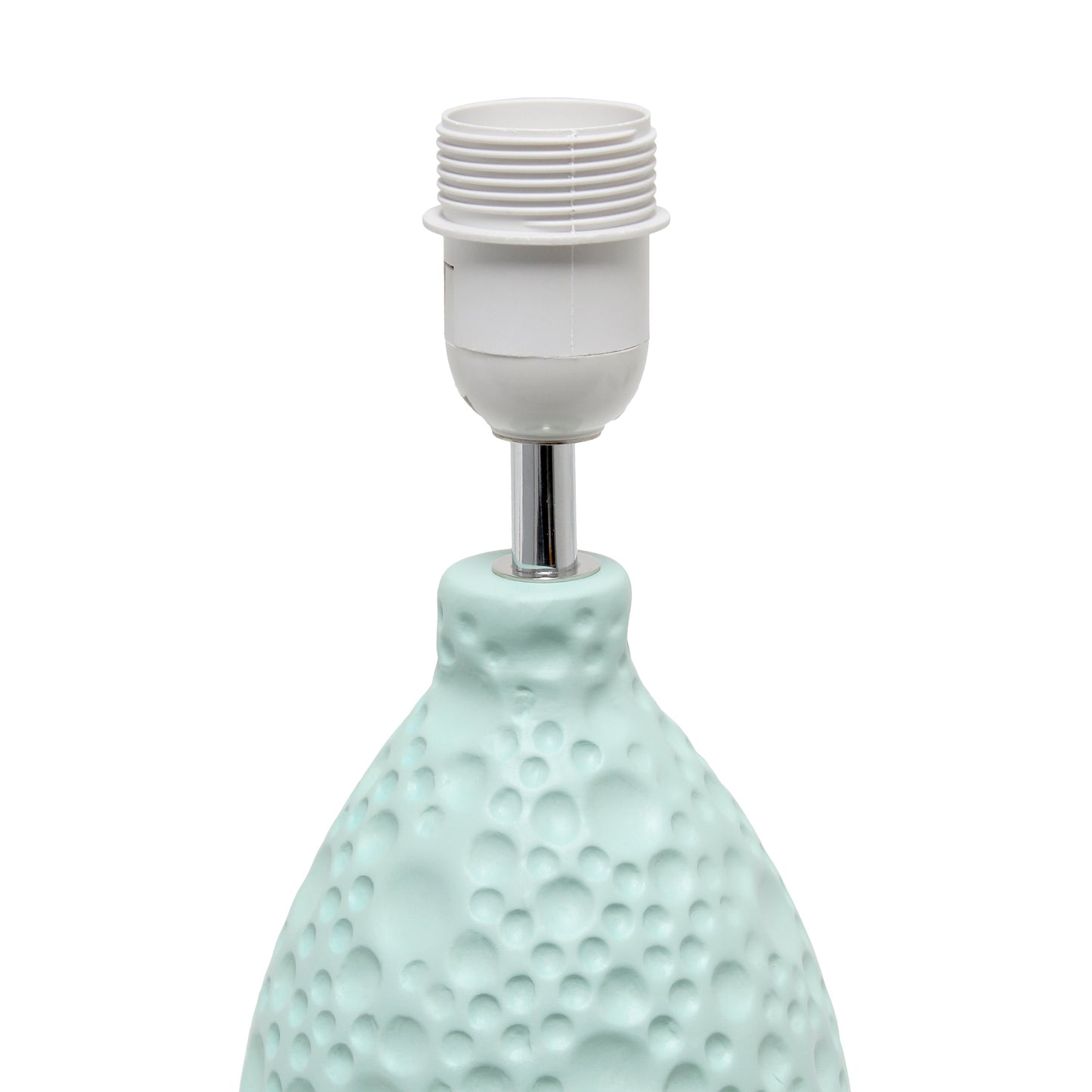 All The Rages Essentix 14" Blue Ceramic Textured Tear Drop Shaped Table Lamp With Tapered White Fabric Shade
