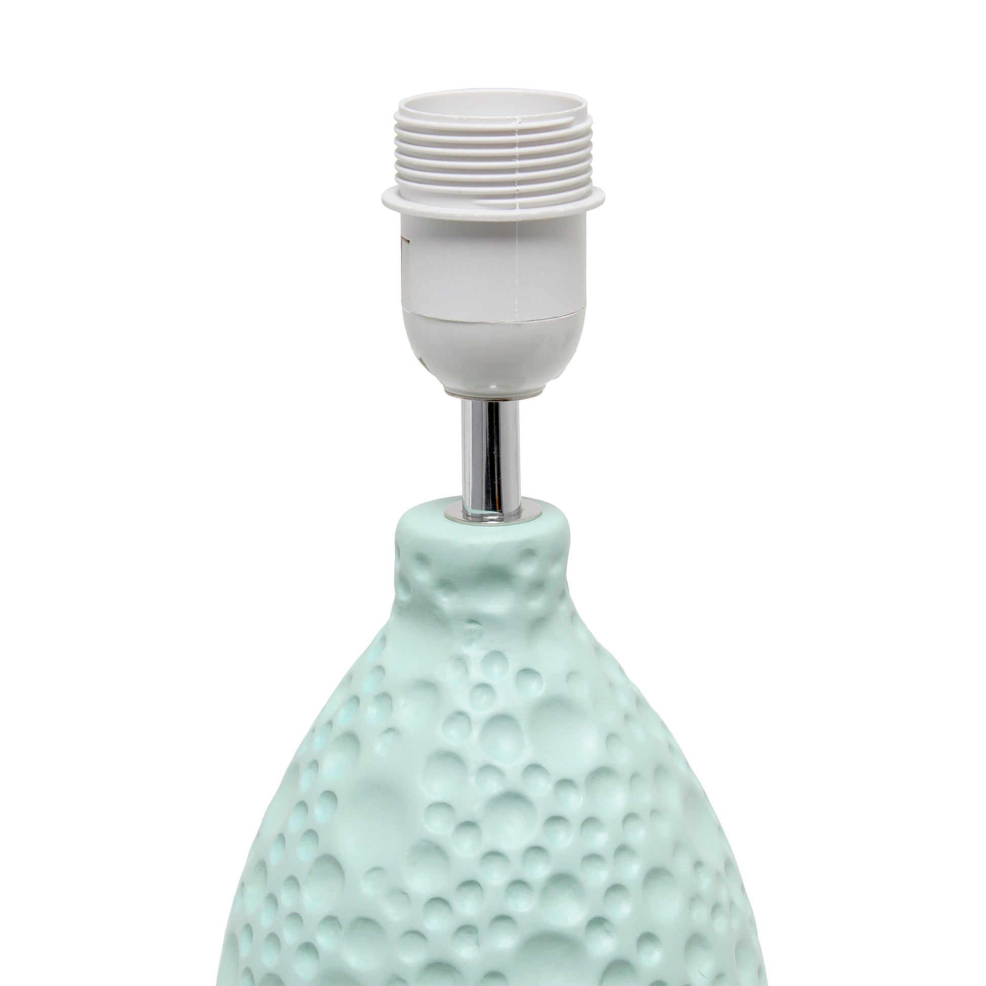 All The Rages Essentix 14" Blue Ceramic Textured Tear Drop Shaped Table Lamp With Tapered White Fabric Shade