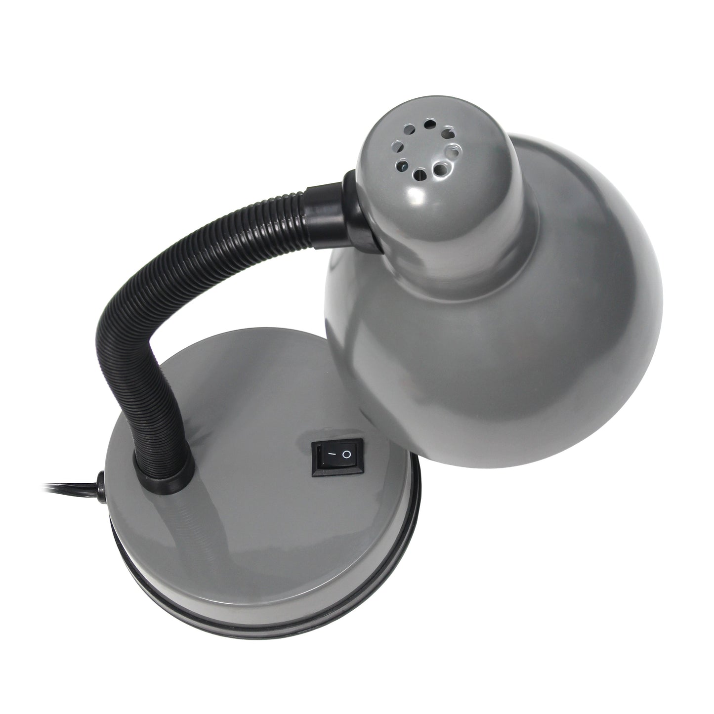 All The Rages Essentix 14" Gray Flexible Gooseneck Metal Desk Task Lamp With Bowl Shaped Shade