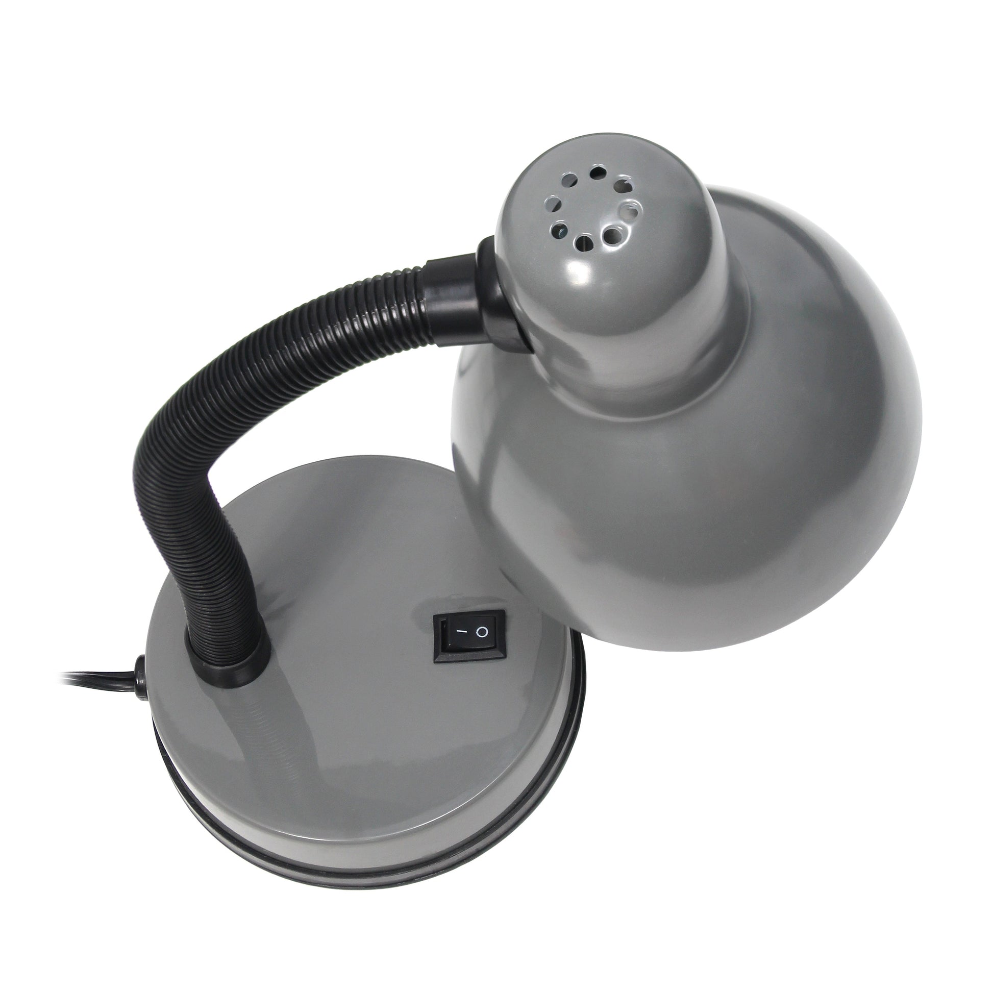 All The Rages Essentix 14" Gray Flexible Gooseneck Metal Desk Task Lamp With Bowl Shaped Shade
