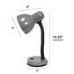All The Rages Essentix 14" Gray Flexible Gooseneck Metal Desk Task Lamp With Bowl Shaped Shade