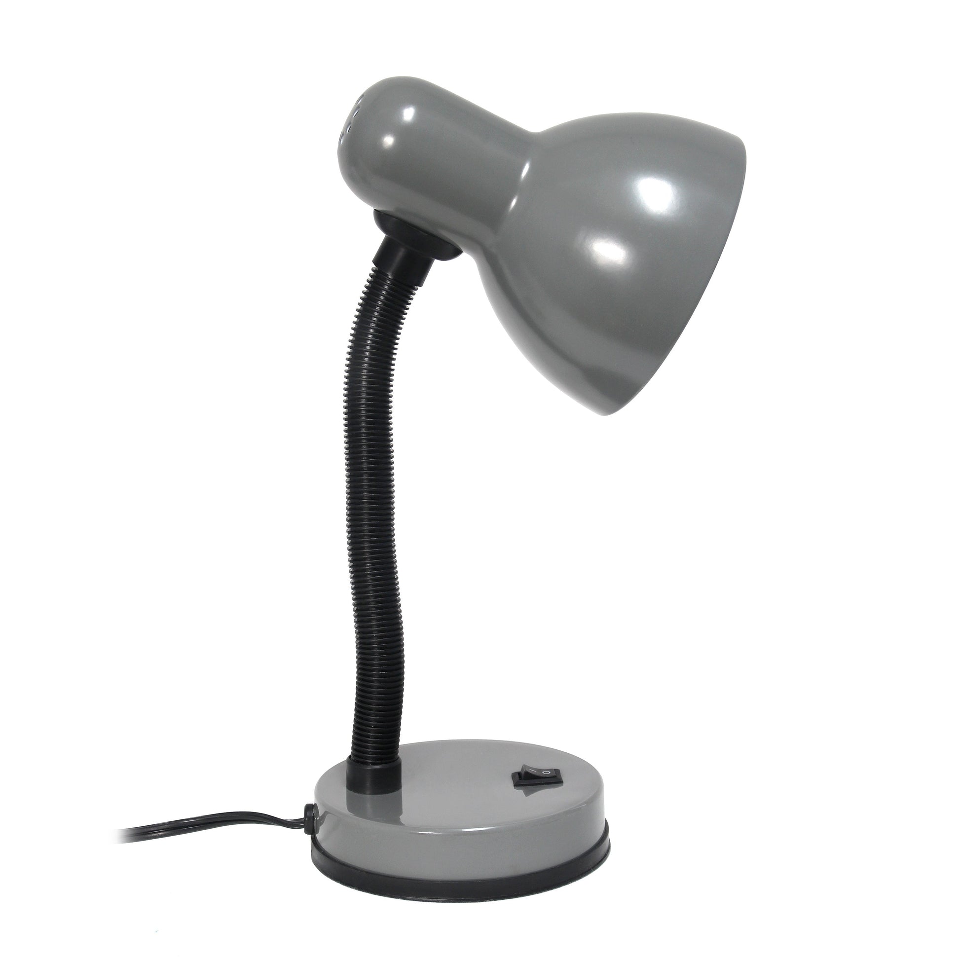 All The Rages Essentix 14" Gray Flexible Gooseneck Metal Desk Task Lamp With Bowl Shaped Shade