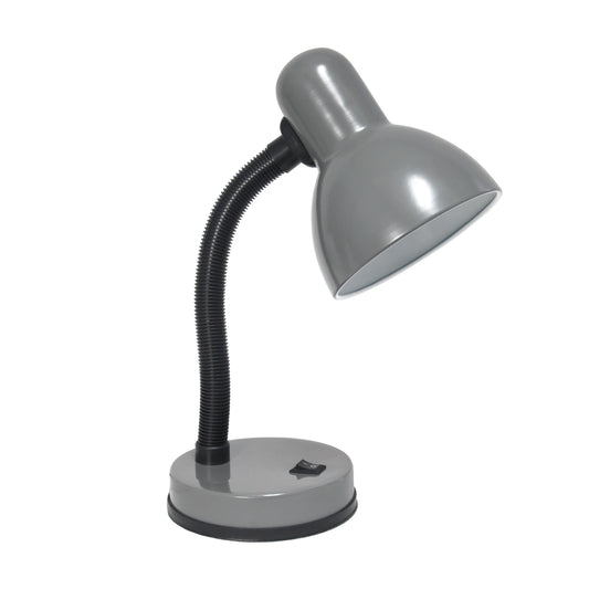 All The Rages Essentix 14" Gray Flexible Gooseneck Metal Desk Task Lamp With Bowl Shaped Shade