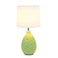 All The Rages Essentix 14" Green Ceramic Textured Tear Drop Shaped Table Lamp With Tapered White Fabric Shade