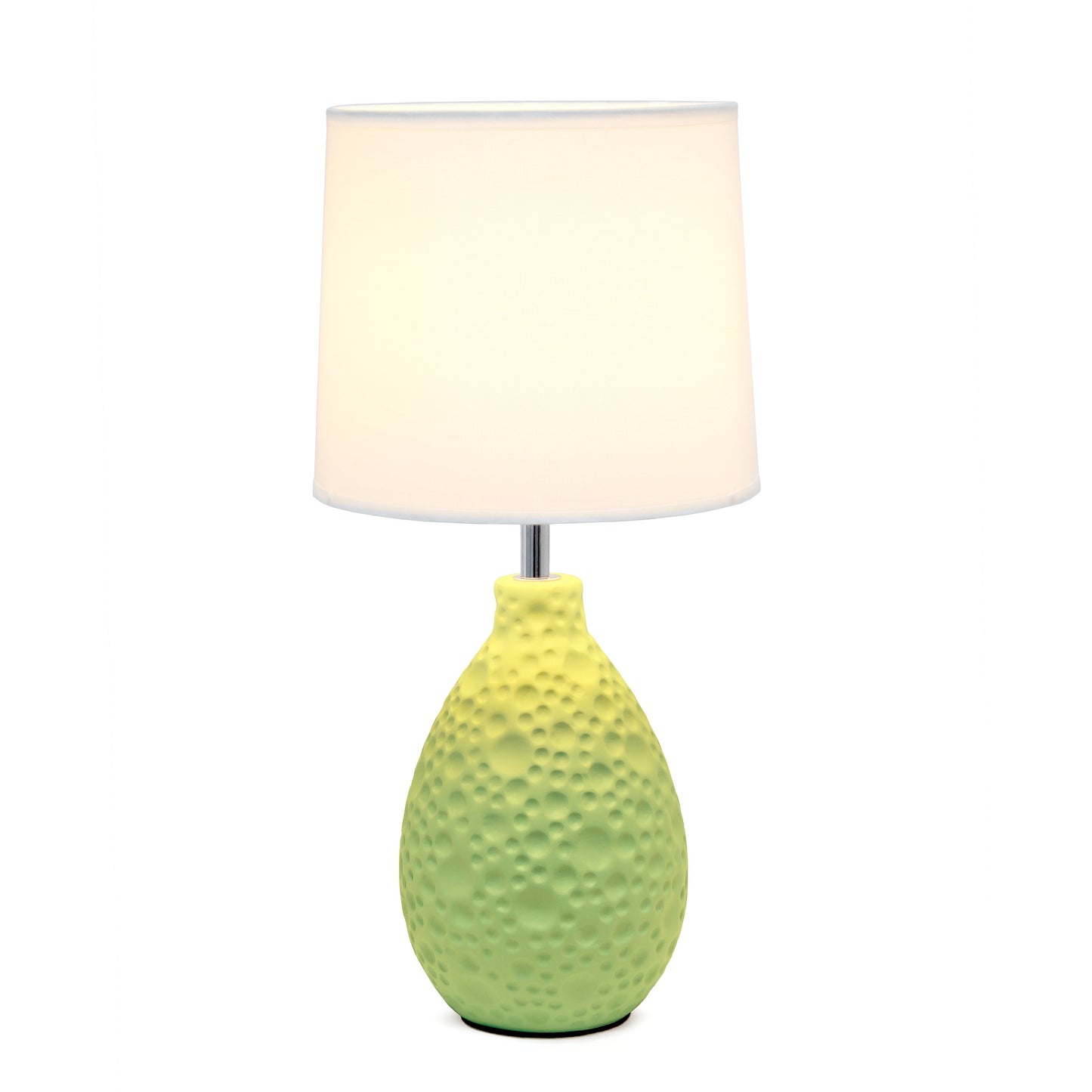 All The Rages Essentix 14" Green Ceramic Textured Tear Drop Shaped Table Lamp With Tapered White Fabric Shade