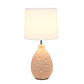All The Rages Essentix 14" Pink Ceramic Textured Tear Drop Shaped Table Lamp With Tapered White Fabric Shade