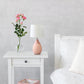 All The Rages Essentix 14" Pink Ceramic Textured Tear Drop Shaped Table Lamp With Tapered White Fabric Shade