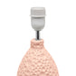 All The Rages Essentix 14" Pink Ceramic Textured Tear Drop Shaped Table Lamp With Tapered White Fabric Shade