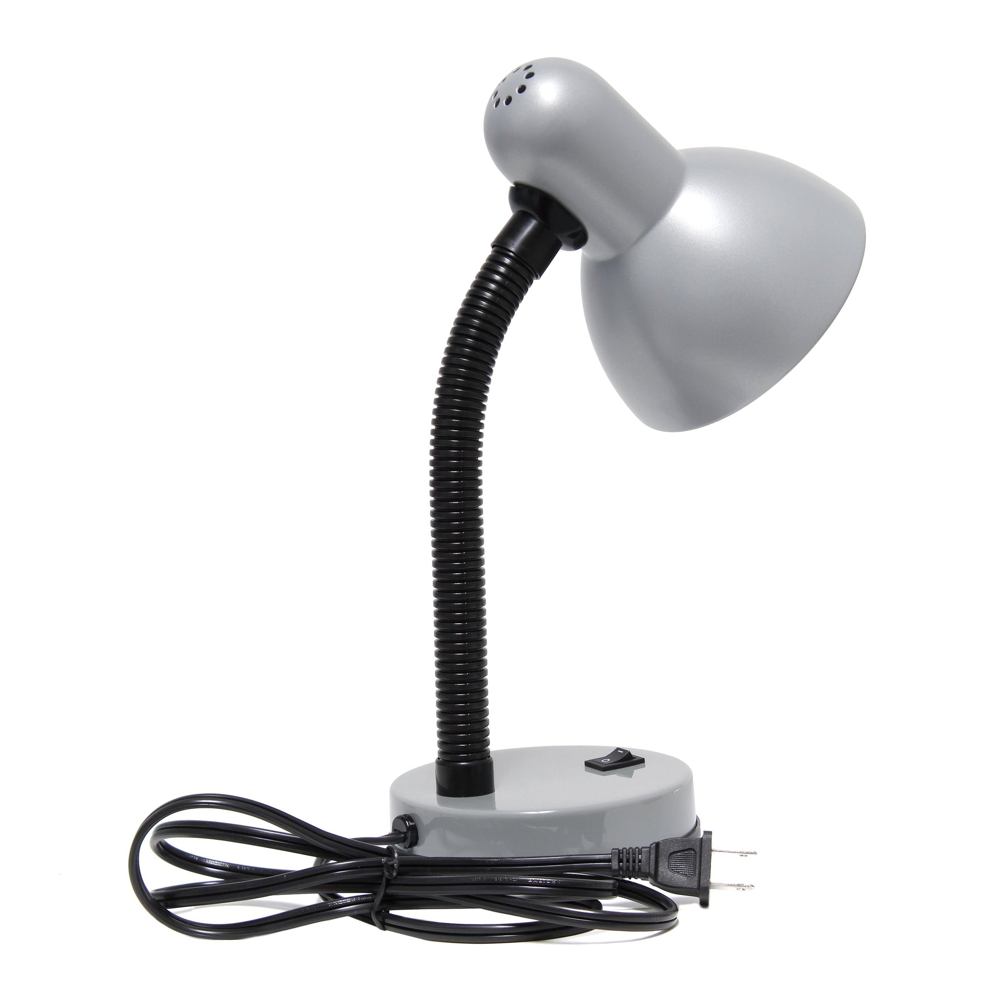 All The Rages Essentix 14" Silver Flexible Gooseneck Metal Desk Task Lamp With Bowl Shaped Shade