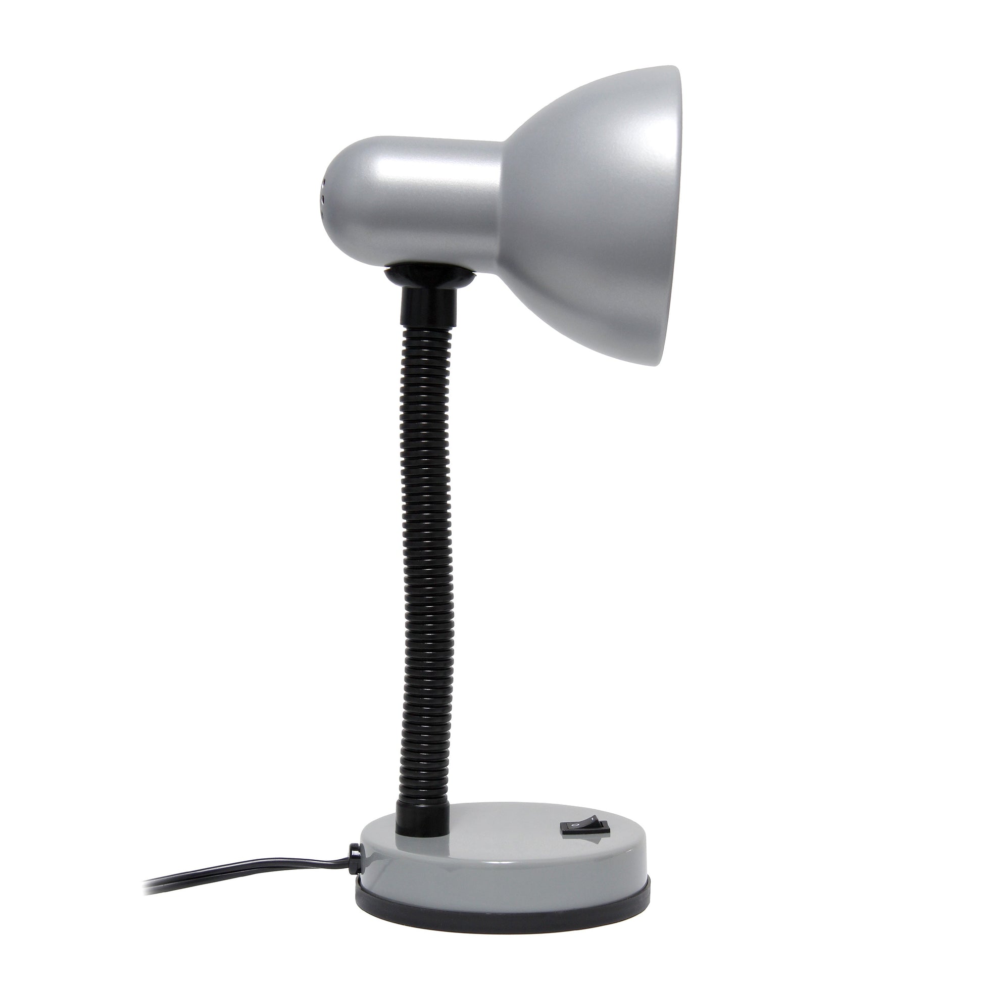 All The Rages Essentix 14" Silver Flexible Gooseneck Metal Desk Task Lamp With Bowl Shaped Shade