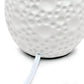 All The Rages Essentix 14" White Ceramic Textured Tear Drop Shaped Table Lamp With Tapered White Fabric Shade